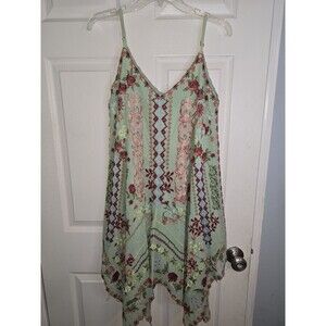 Tolani Dress Boho Y2K Western Women's SZ PS  Handkerchief Floral  Embroidered